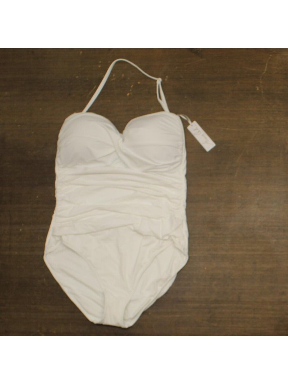 Anne Cole Twist Front Shirred One Piece Swimsuit MYMO00501 White 14